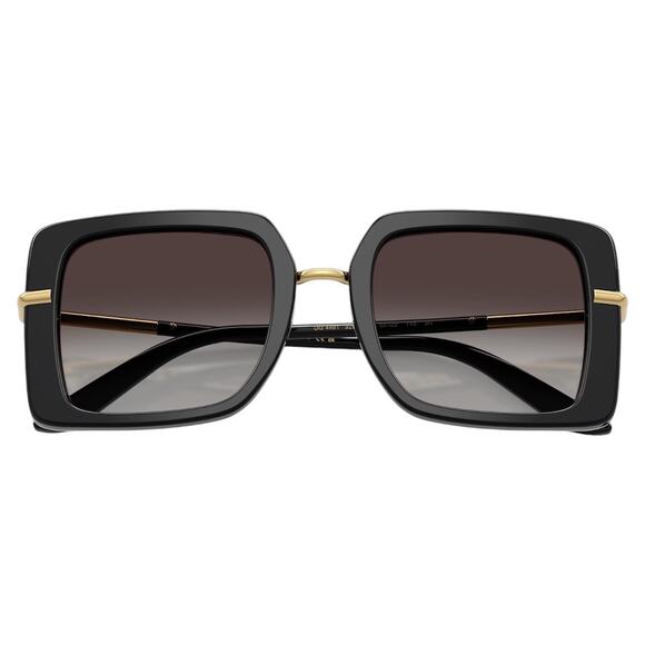 Dolce & Gabbana Sunglasses Black Square Gold Logo Leopard Womens - Picture 4 of 7
